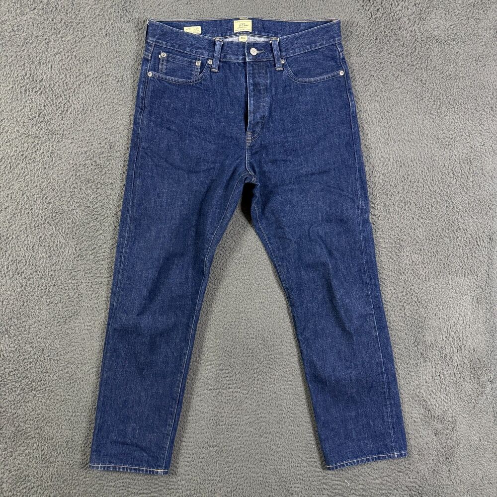 J Crew Jeans Mens 31x30 Blue Classic Straight Fit Dark Wash Japanese Selvedge